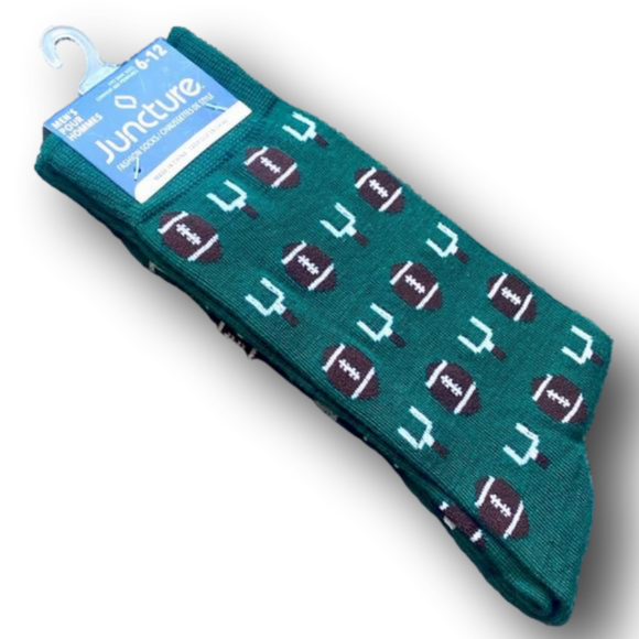 3/$18 Footballs & Field Goal Posts Funny Novelty Crew Socks - Brand New - Picture 3 of 3
